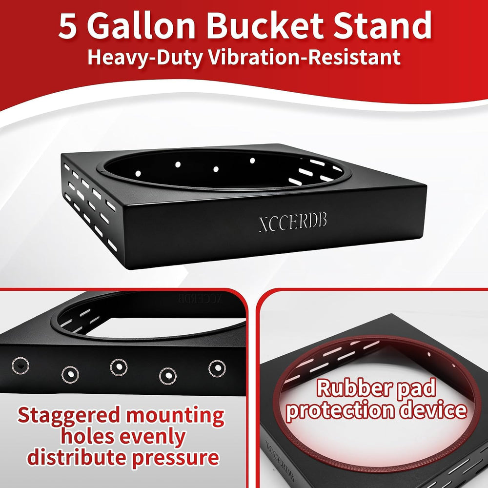 5 Gallon Bucket Holder with Rubber Shock Protection, 11.4" ID
