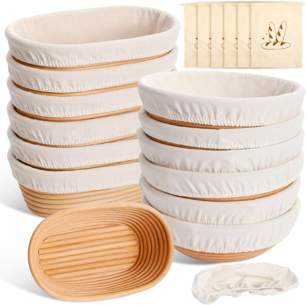 19 Pcs Banneton Bread Proofing Basket Set 12 Pcs 9 Inch Bread Proofing Basket...