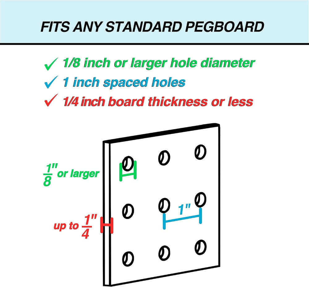 Pegboard Bins - 12 Pack Black - Hooks to Any Peg Board - Organize Hardware, A...