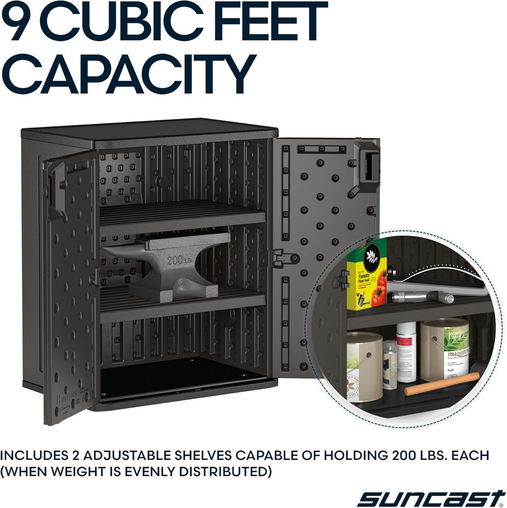 Suncast 30" Base Cabinet, Heavy-Duty Garage Storage Cabinet, Dark Gray
