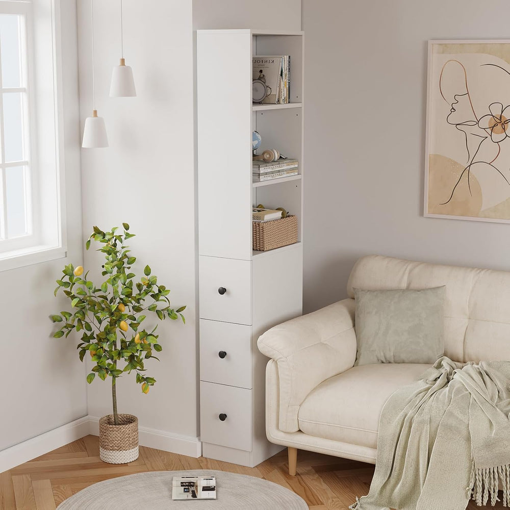 ARTETHYS Tall Slim Bathroom Storage Cabinet with 3 Adjustable Shelves