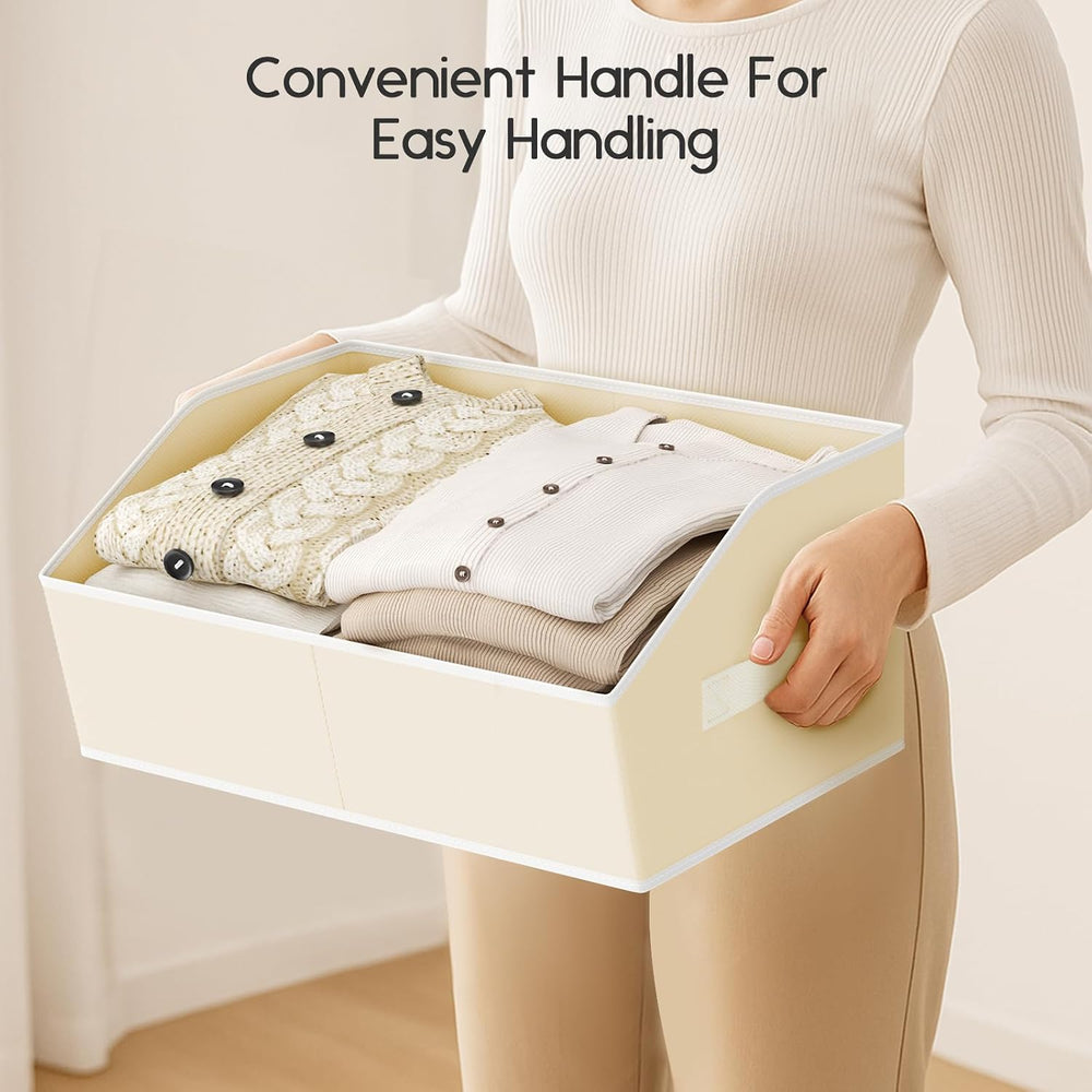 Homsorout Large Closet Organizers and Storage Bins - 8 Pack Trapezoid Storage...