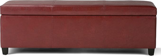 SIMPLIHOME Avalon 48 inch Wide Contemporary Rectangle Storage Ottoman Bench in