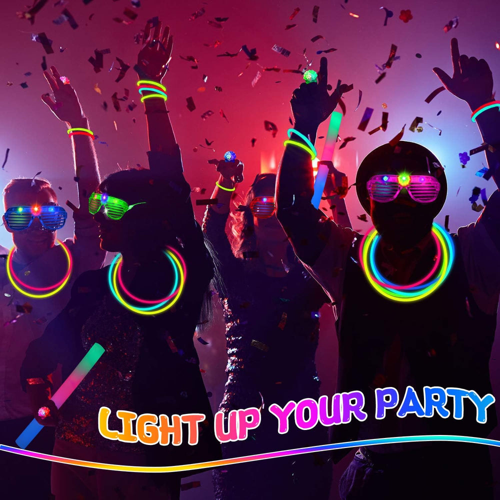 248PCS Glow in the Dark Party Supplies, Party Pack Bulk , 16PCS Foam Glow Sti...