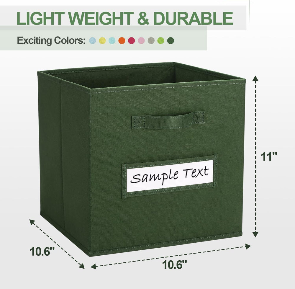 11x11 storage cube bins (Set of 10) Foldable Fabric storage cubes with 10 Lab...