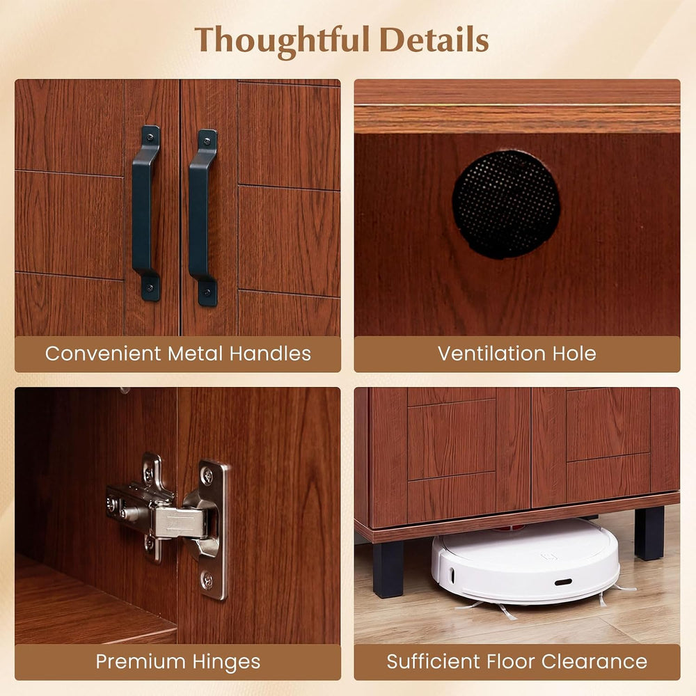 GIANTEX 5-Tier Shoe Storage Cabinet for Entryway (Brown)