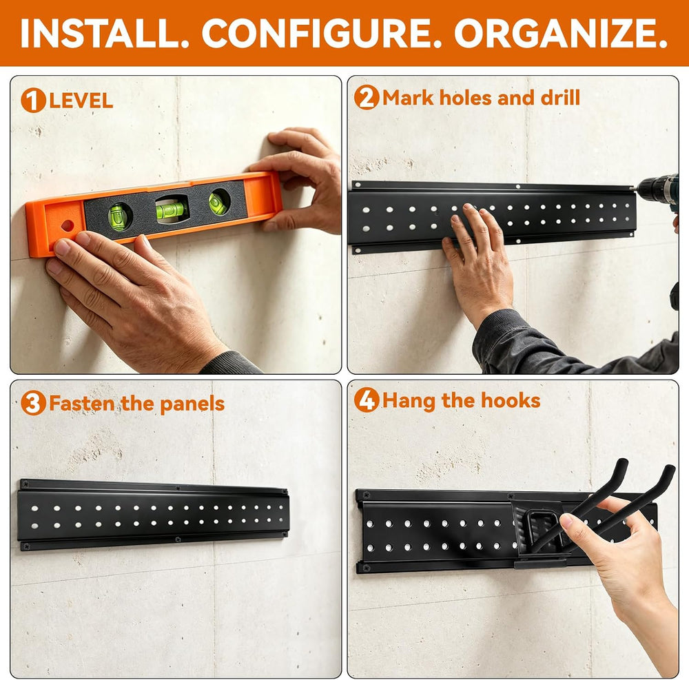 66" Garage Tool Organizer Wall Mount,Heavy Duty Adjustable Rack