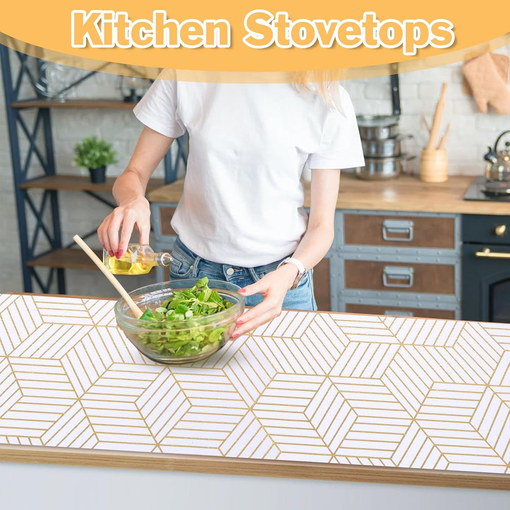 Shelf Liners for Kitchen Cabinets Non Adhesive Shelf Liner Paper Non-Slip Thi...