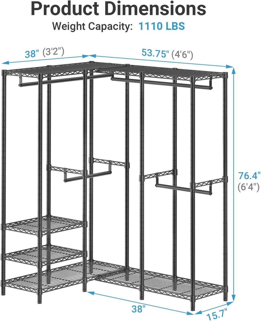 VIPEK L40 Corner Clothes Rack, Heavy Duty L-Shaped Freestanding Closet, Metal...