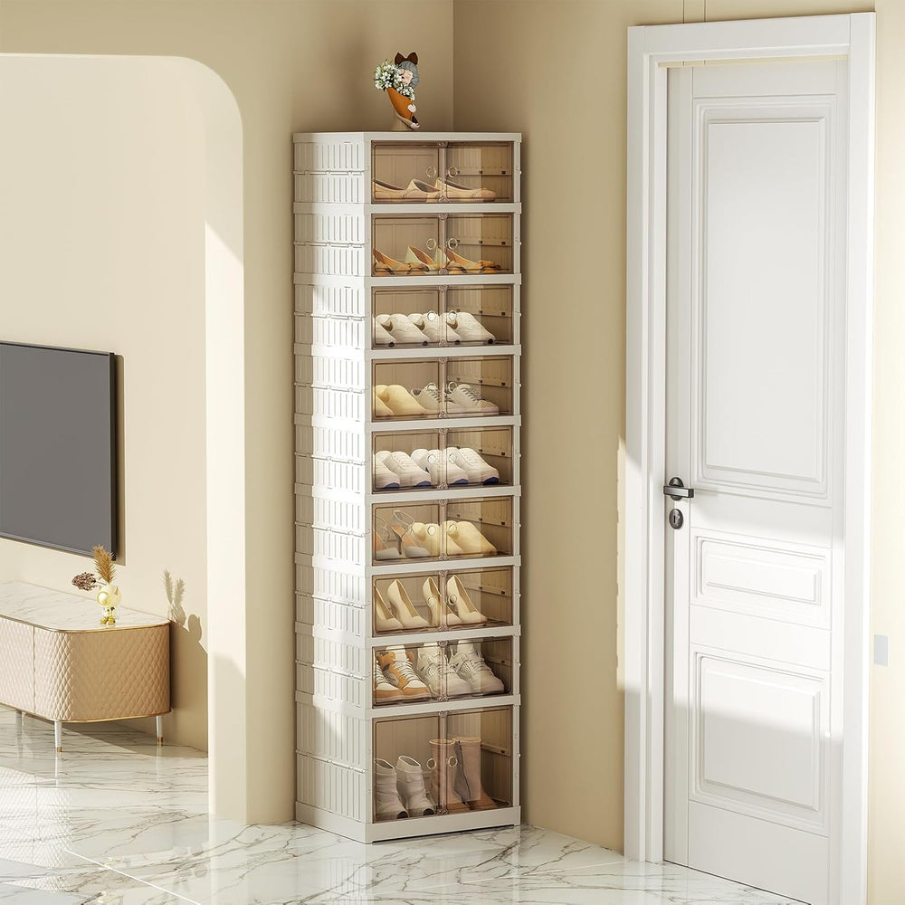 SYNCVIBE Shoe Rack Organizer for Entryway, 9 Tiers, 18 Pairs, 17.3" Wide