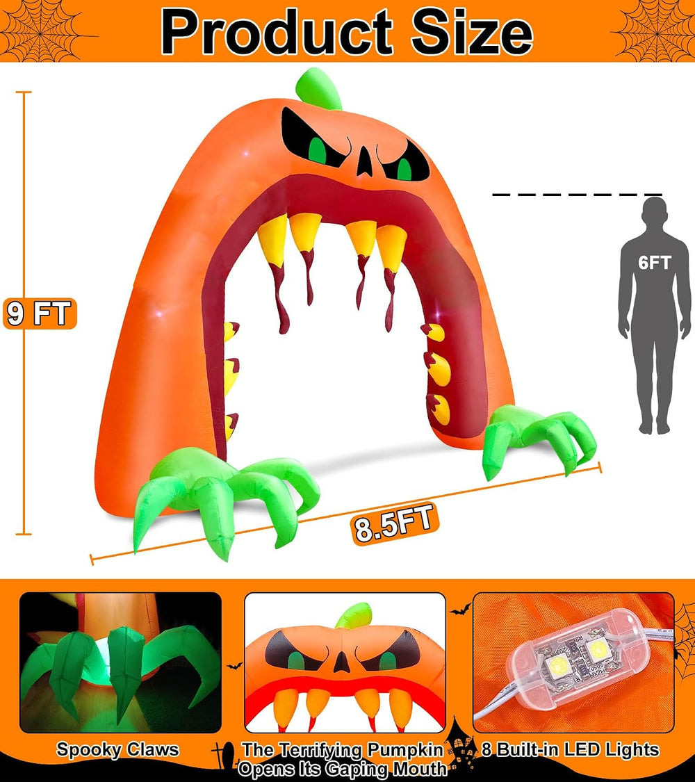 Giant Halloween Inflatables Pumpkin Archway Halloween Decorations Outdoor
