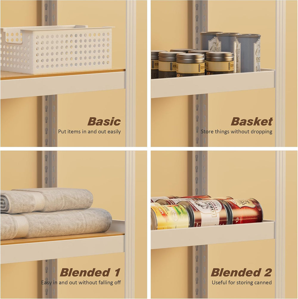 5 Tier Storage Shelves White Metal Garage Shelving 24"W x 16"D x 60...