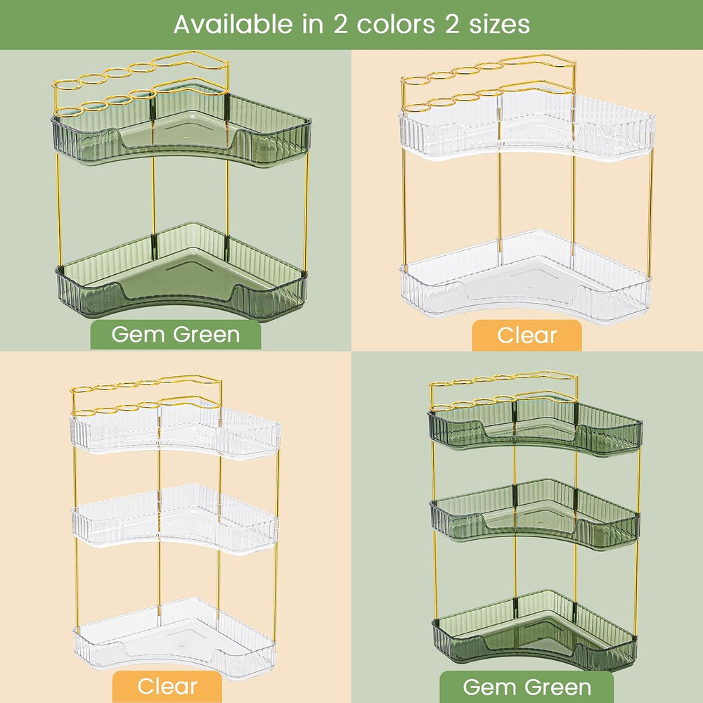 Makeup Organizer 3 Tier Bathroom Counter Organizer with Makeup Brush Holder