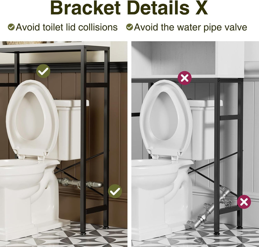 Over The Toilet Storage Cabinet with Farmhouse Doors and Adjustable Shelf, Ta...