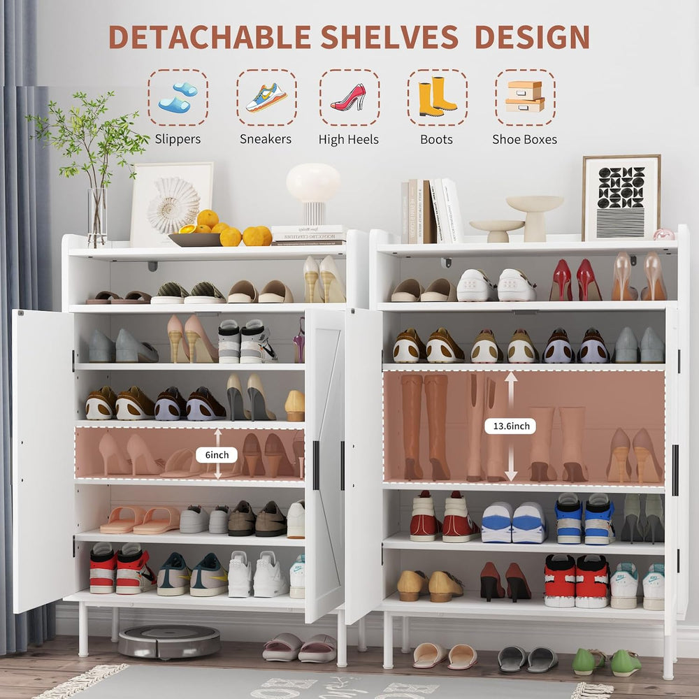 Garvee Shoe Storage Cabinet, 6-Tier Tall Shoe Cabinet for Entryway with Doors...