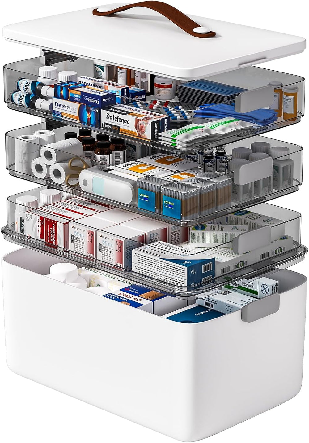 funest 4- Tier Medicine Storage Box Organizer Portable First Aid kit Box Sewi...