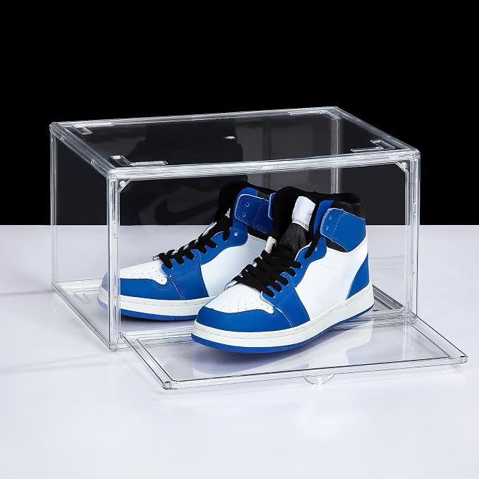 NYZE 12 Pack Acrylic Shoe Boxes Side Open, Shoe Storage Organizer