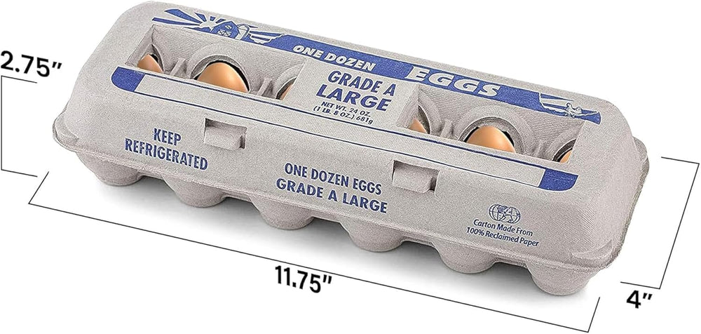 MT Products Printed Empty Egg Cartons Holds 12 Eggs - Cardboard Crate for Egg...
