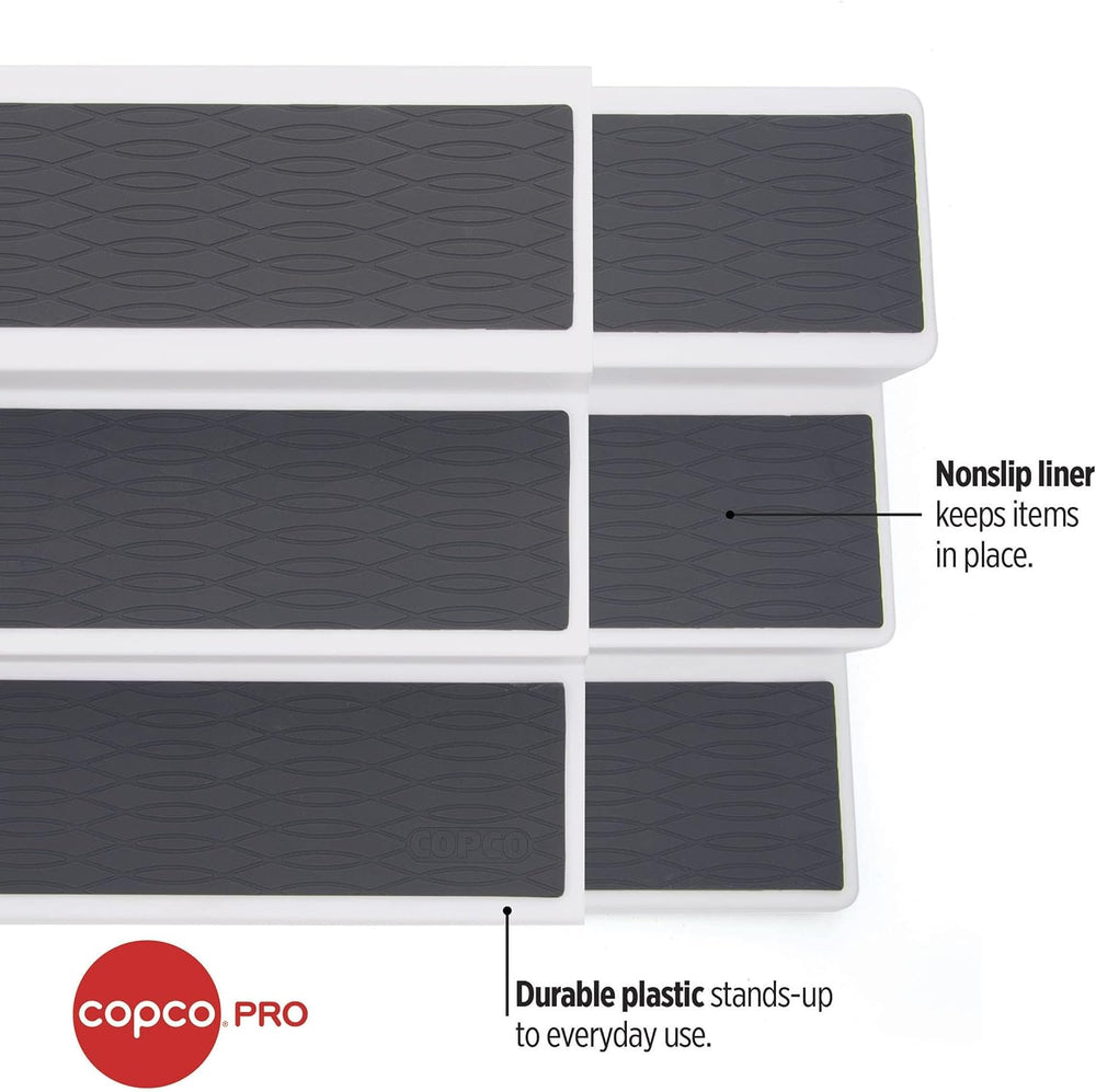 Copco – Pro Expandable 3 Tier Cabinet Organizer – Gray, Set of 2