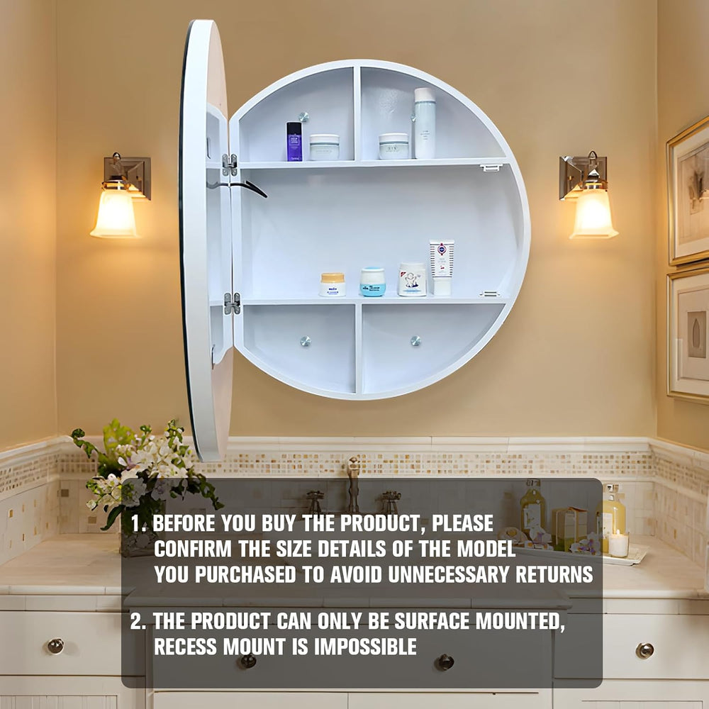 30 inch Round Medicine Cabinet with Lights,Led Medicine Cabinet with Defogger...