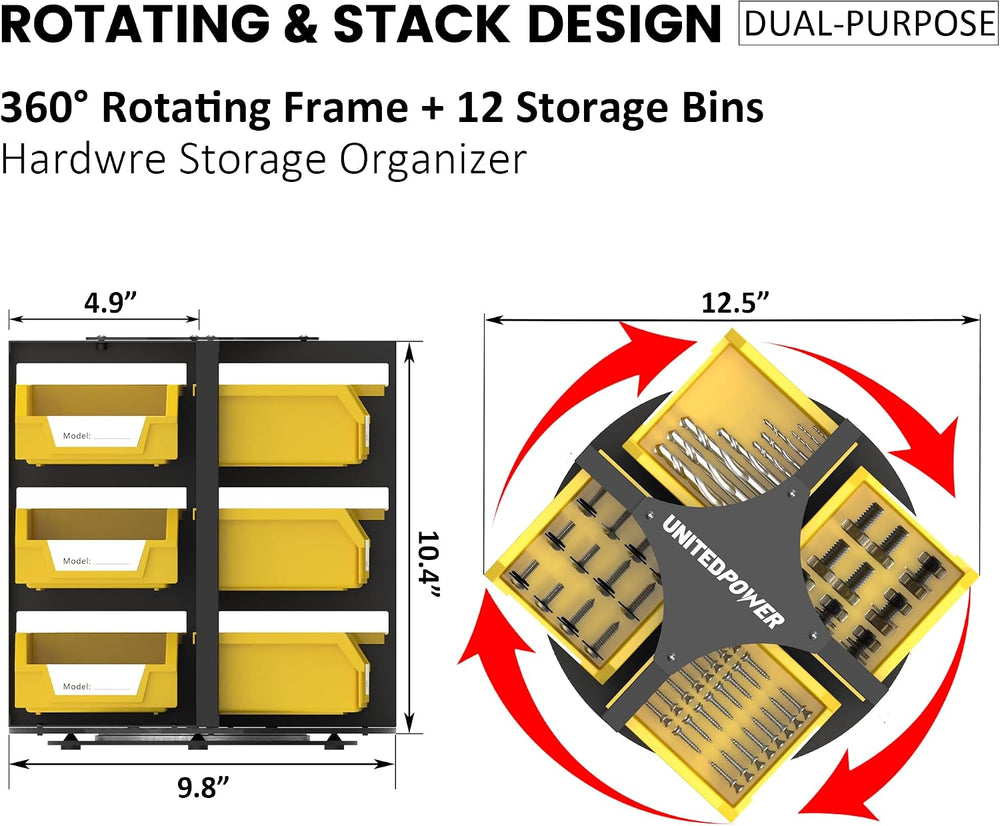 UNITEDPOWER Rotating Storage Bins, Tool Organizer, Hardware Crafts, Small Par...