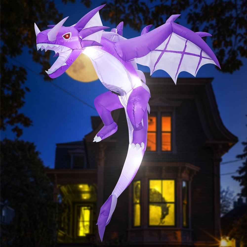 ATDAWN Inflatable Halloween Decorations Inflatables Dragon, Lighted Blow Up F...