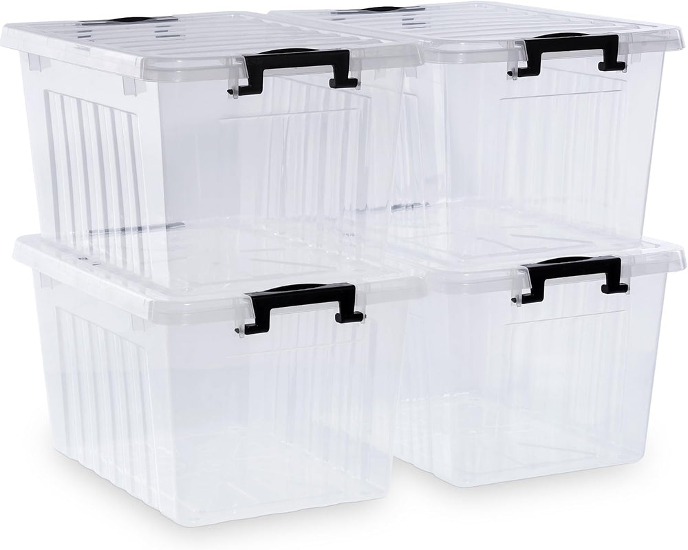 Citylife 22 QT Clear Plastic Storage Bins (4 Packs)