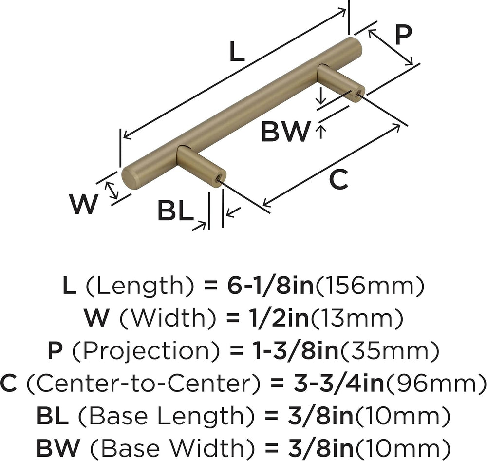 Amerock 10 Pack 3-3/4" Bar Pulls Golden Champagne Drawer Pull