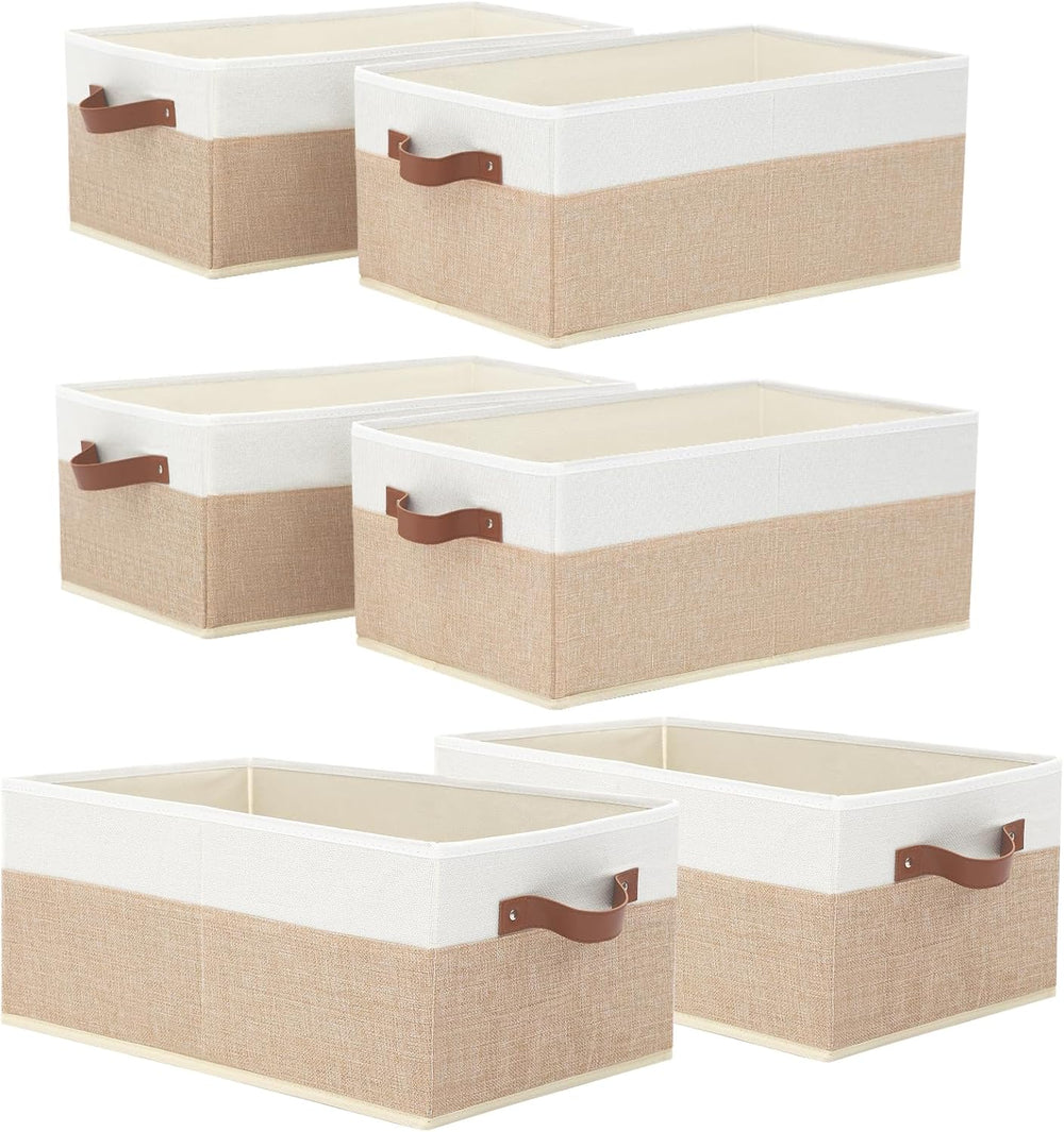 6 Pack Fabric Storage Bins, Large Storage Baskets for Shelves