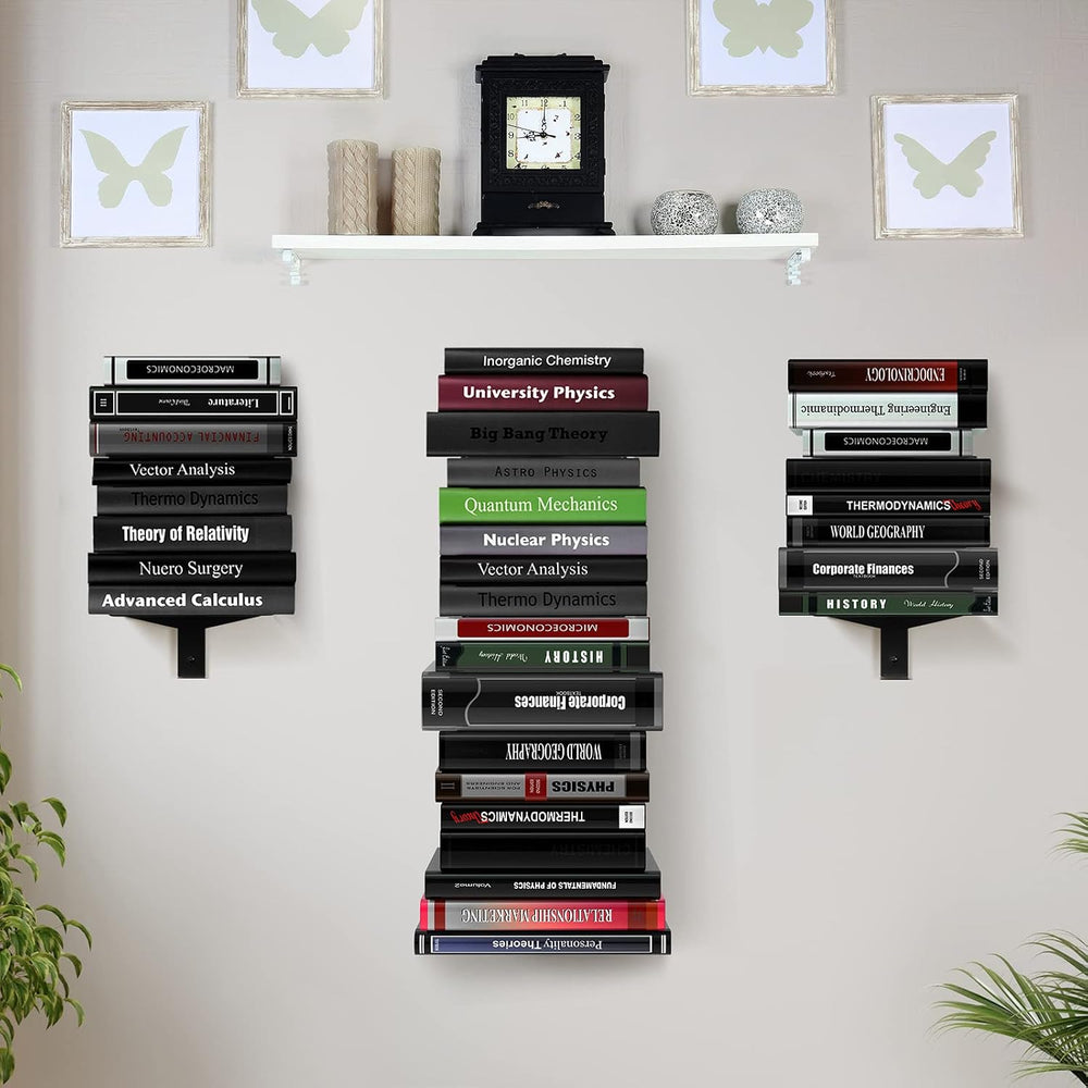 Floating Book Shelves for Wall, 8 Tier Invisible Floating Bookshelf, Vertical...