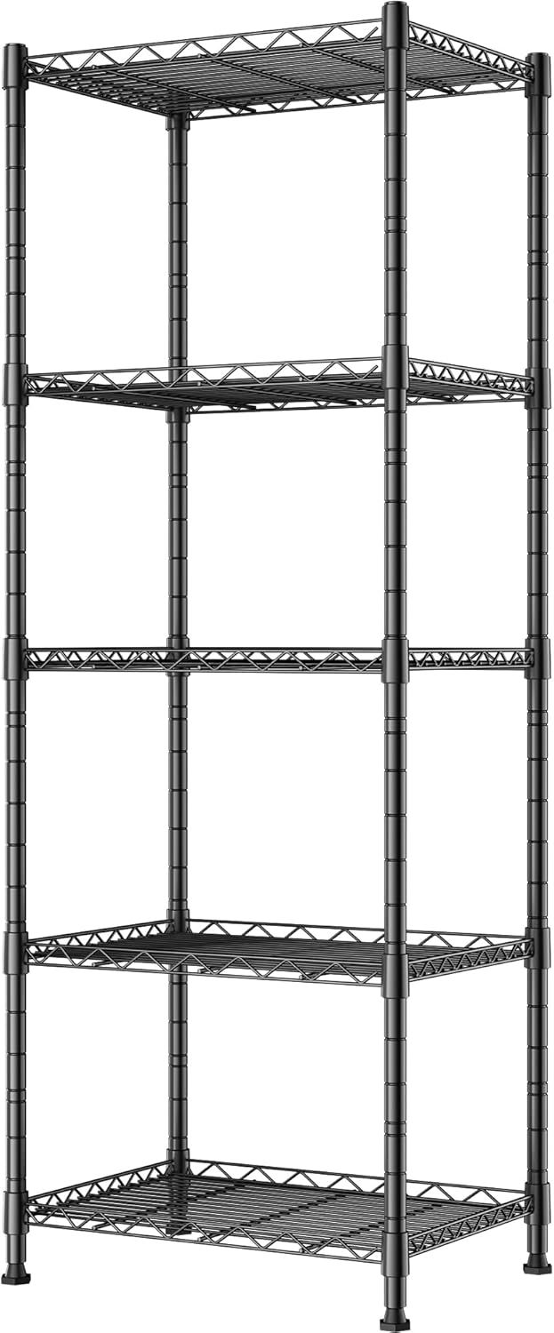 REGILLER 5-Wire Shelving Metal Storage Rack Adjustable Shelves,Standing Stora...