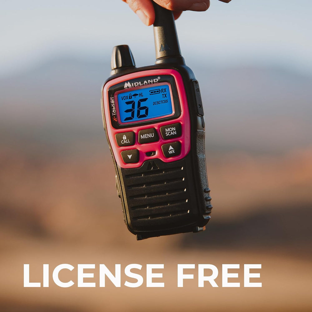 Midland T71PNK X-Talker FRS Walkie Talkie, Pink, 2 Pack