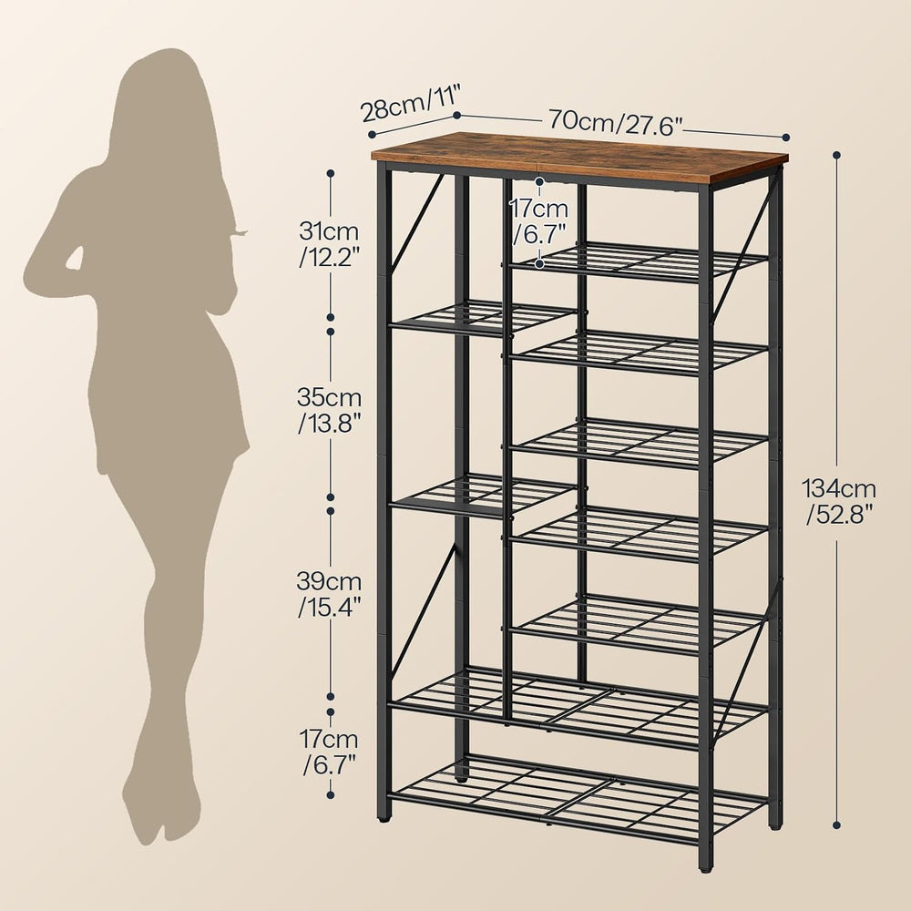 HOOBRO 8 Tier Shoe Rack for Entryway, Large Capacity Tall Shoe Storage