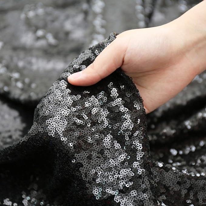 Poise3EHome Black Sequin Backdrop, 20Ft x 10Ft Glitter Photography Background...