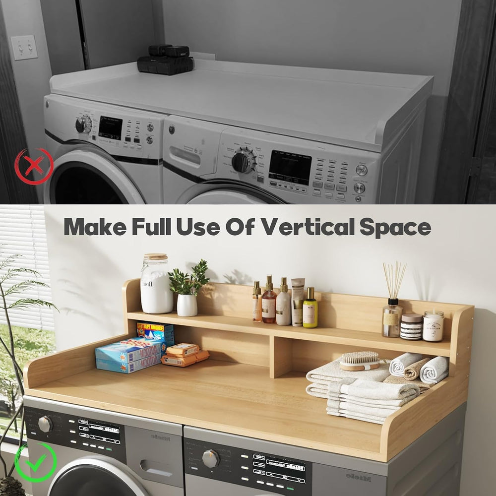 2-Tier Washer and Dryer Countertop with 2.75" H Guard,54" W x 27.5&...