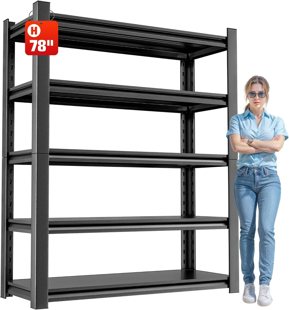 5-Tier Garage Shelving, Metal Storage Shelves, Utility Shelf