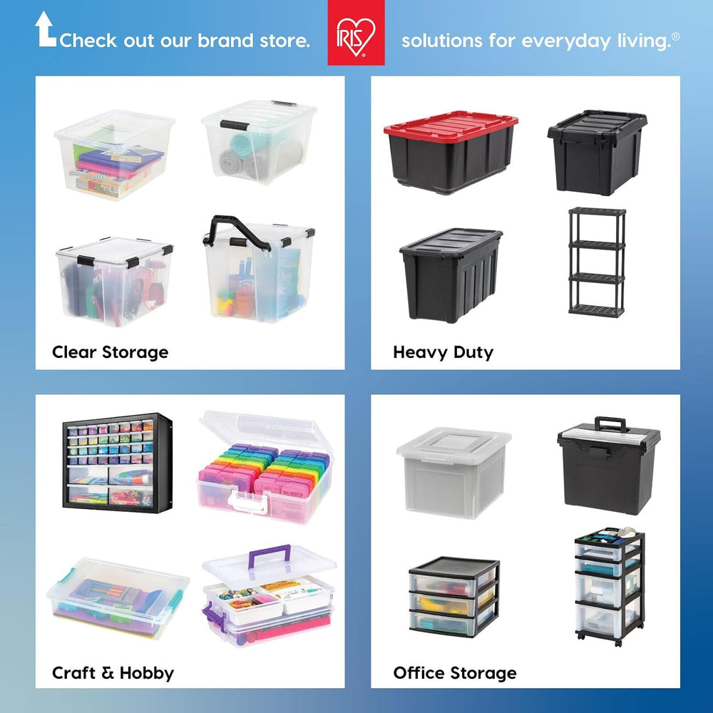 IRIS USA 6-Pack 13 Quart Storage Bins with Lids, Clear