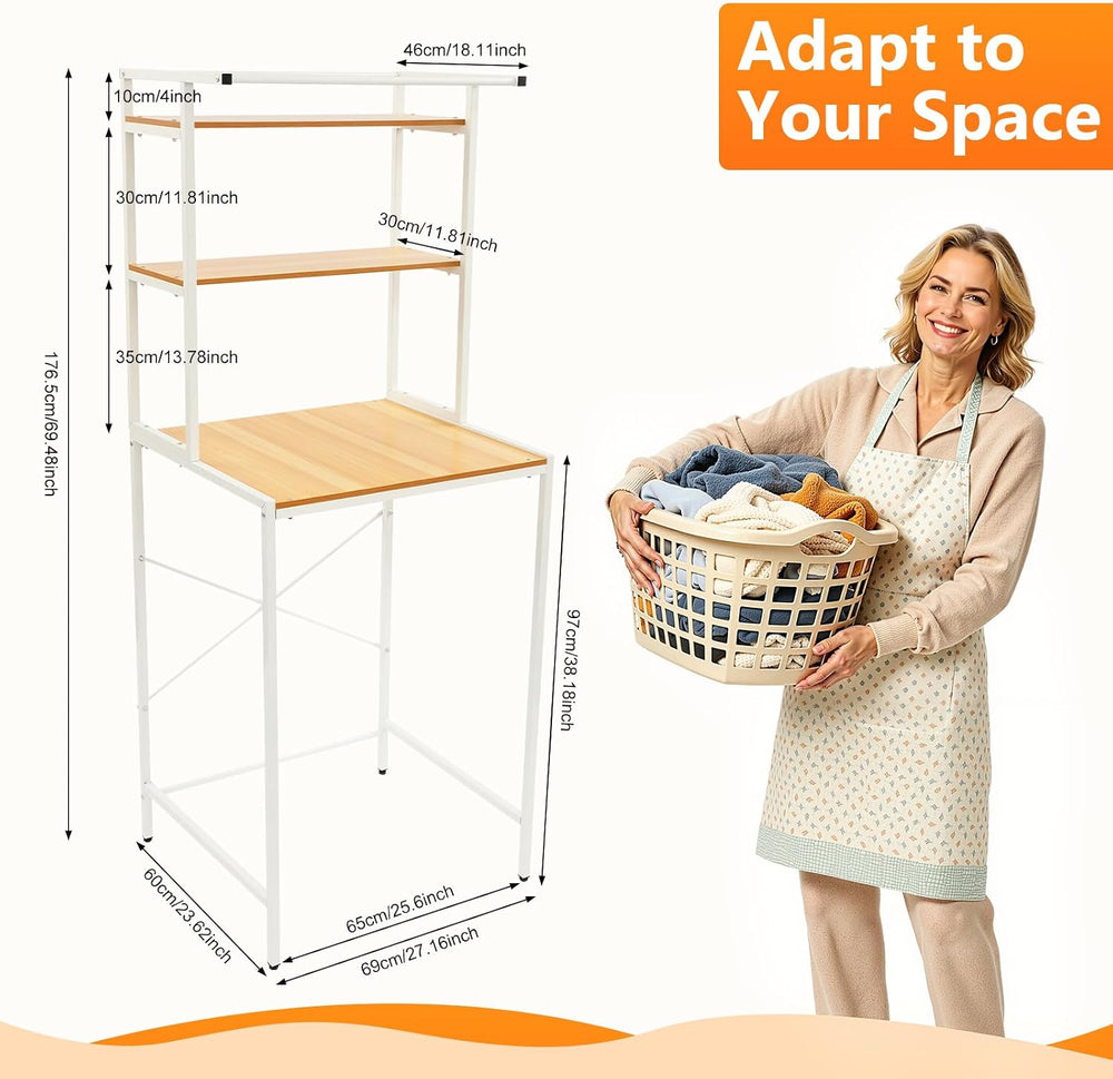 Over Washer and Dryer Shelves 3 Tiers Laundry Room Storage Organizer Floor St...