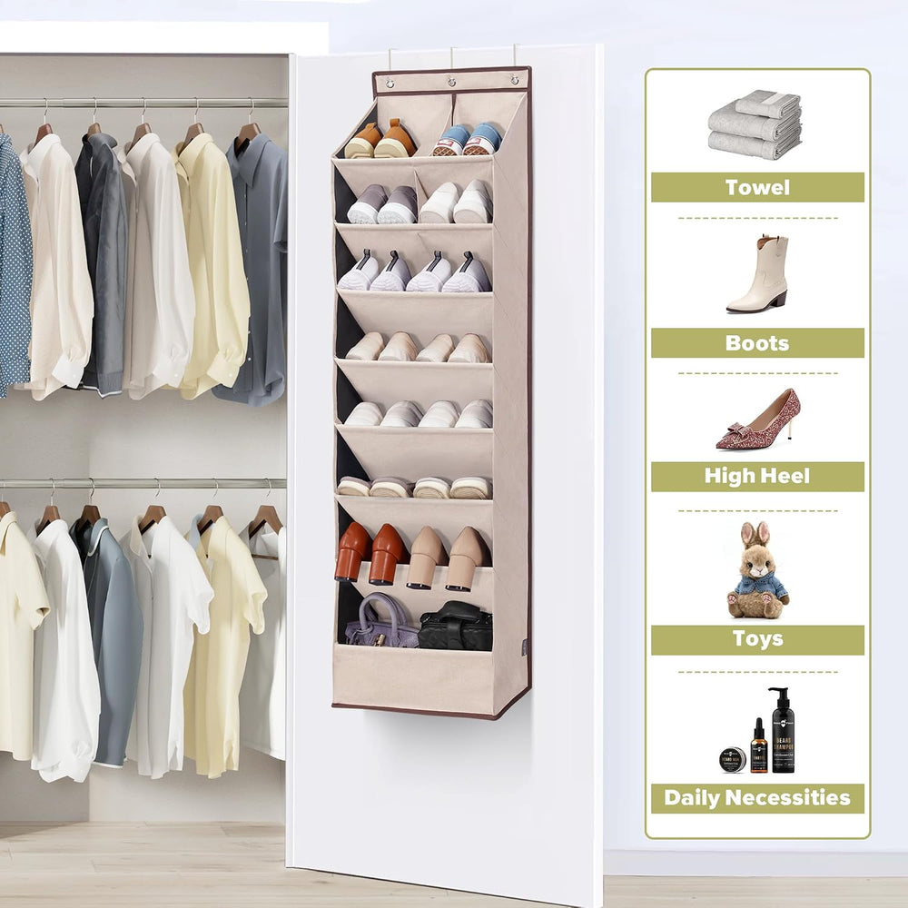 4 Pack Shoe Organizer with 6 Extra Large Pockets and 4 Large Pocket, Over the...