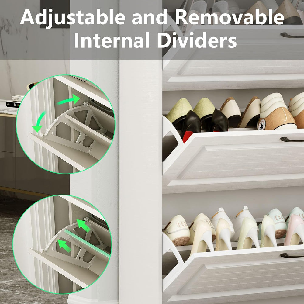 Shoe Cabinet Storage for Entryway with 3 Large Flip Drawers & 2 Drawers