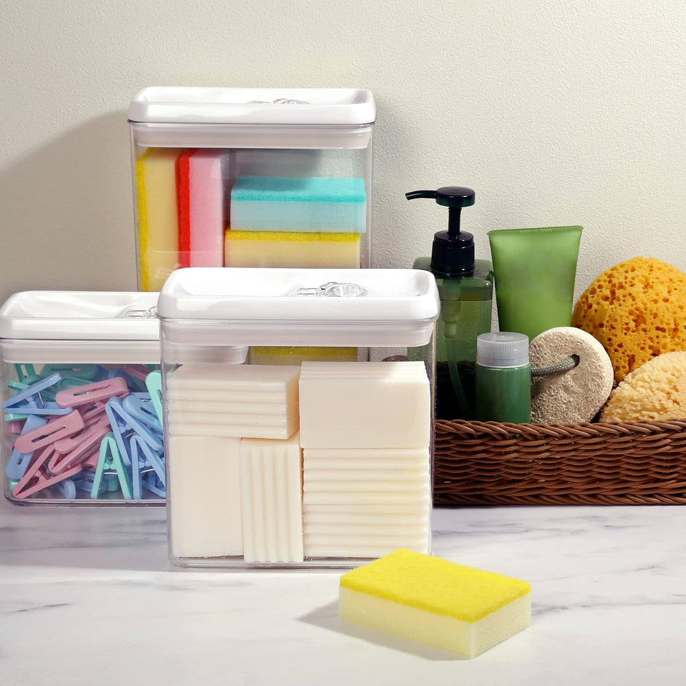 Felli Flip Tite Storage Container with Lid 4” RECTANGULAR Airtight Ring Flip ...