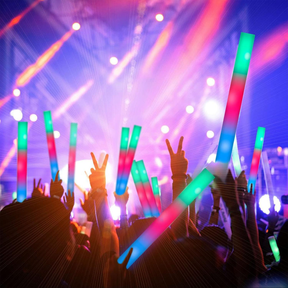 SHQDD 44 PCS Foam Glow Sticks Bulk with 3 Modes Colorful Flashing, Glow Stick...
