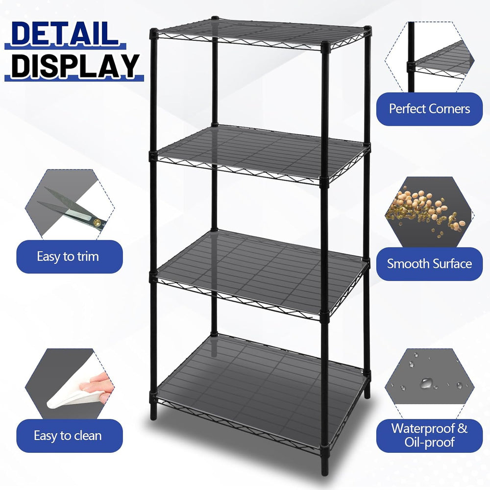Sliner 8 Pack 18 x 48 Inch Plastic Shelf Liners for Wire Shelving