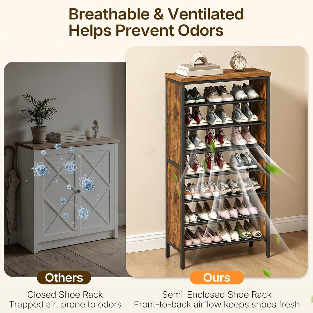 YATINEY 8-Tier Tall Shoe Rack, Large Shoe Storage Organizer for Closet