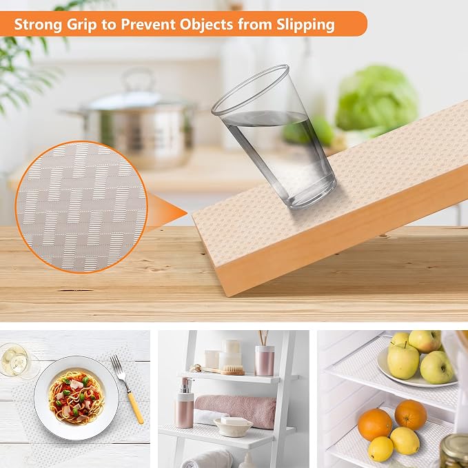 Shelf Liners for Kitchen Cabinets Refrigerator Liners Waterproof & Oil-Proof