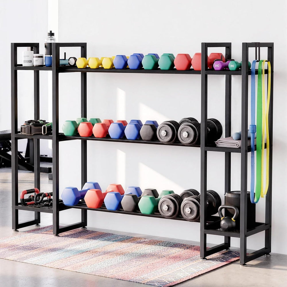 Dumbbell Rack, 720 Lb 3-Tier Weight Rack for Home Gym, Stand Only