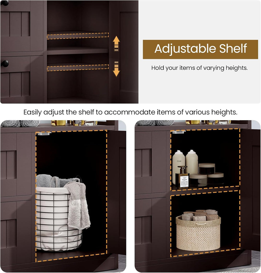 Bathroom Cabinet, Modern Bathroom Floor Storage Cabinet Organizer with 1 Door...