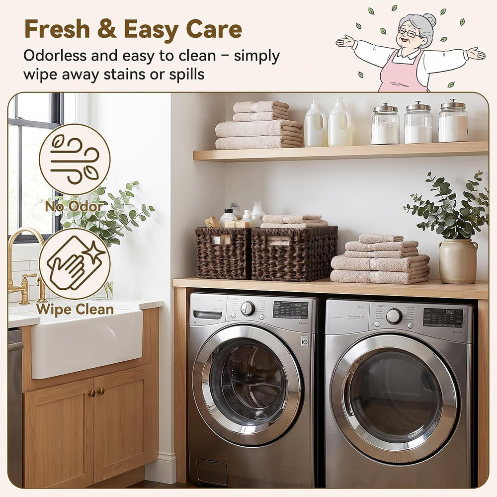 GRANNY SAYS Wicker Storage Baskets for Shelves, Brown Wicker Baskets, 2Pack