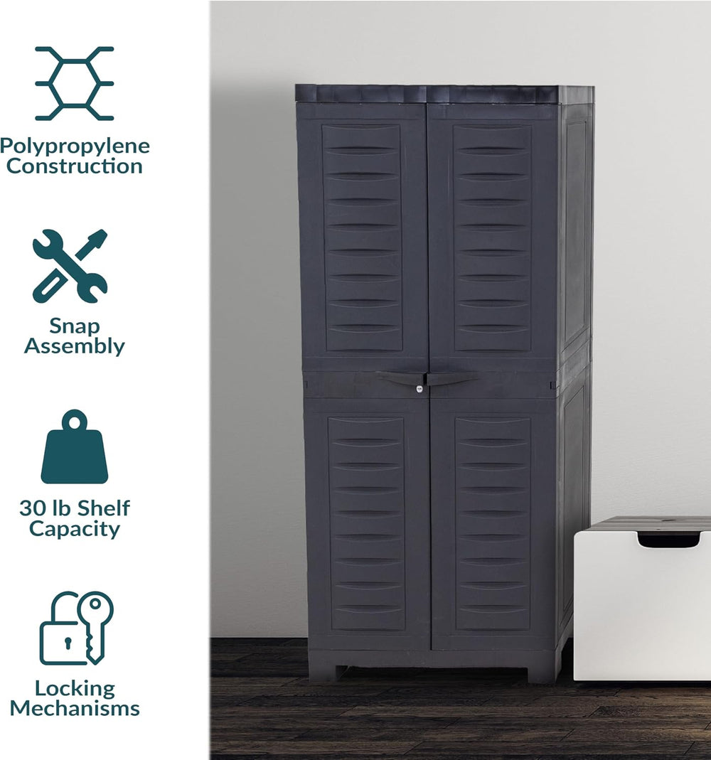 Sunnydaze 48" Garage Storage Cabinet with Locking Doors & Shelves, C...