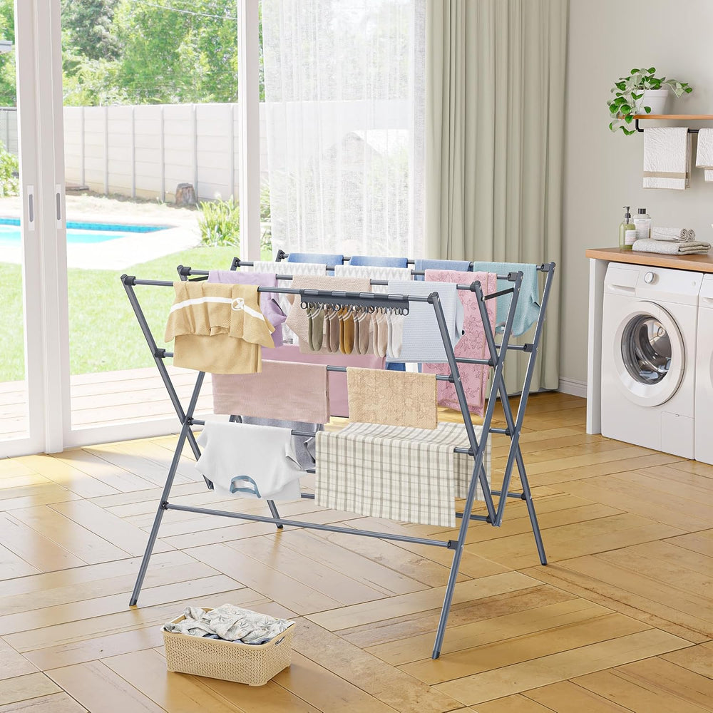 Drying Rack Clothing,35.4in Long Drying Poles Large Clothes Drying Rack